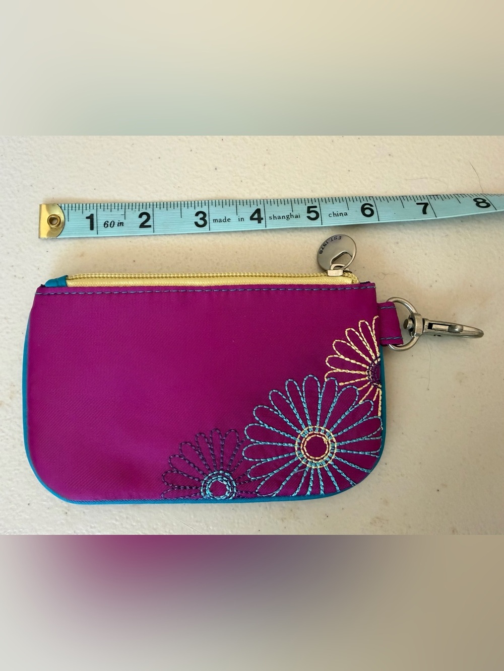 Travelon Magenta Floral Embroidered Wristlet Pouch - NWT